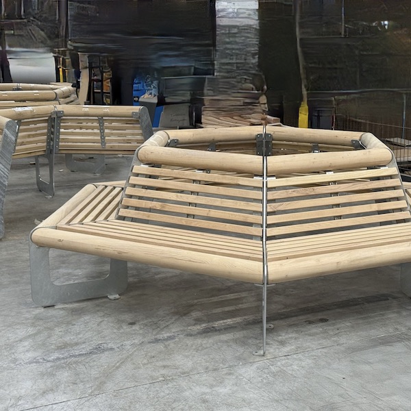 Banc tour d'arbre bois / métal – Image 12